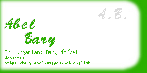 abel bary business card